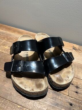 Birkenstock Black Patent Leather Arizona Sandals